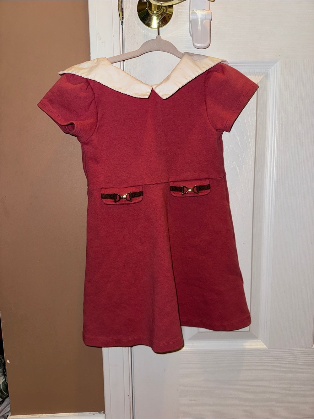 Janie and Jack Cranberry Dress with White Collar
